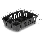 DrainRack, Dishrack and Drainboard All-in-One, Inclined Base for Draining, Black - Image 3
