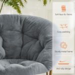 Comfortable Disc Chairs Faux Fur Furniture Bedroom Living Room  Size White - Image 7