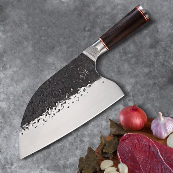 Stainless Steel Kitchen Knife with Ebony Wood Handle