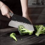 Stainless Steel Kitchen Knife with Ebony Wood Handle - Image 3
