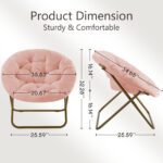 Comfortable Disc Chairs Faux Fur Furniture Bedroom Living Room  Size White - Image 10