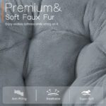 Comfortable Disc Chairs Faux Fur Furniture Bedroom Living Room  Size White - Image 4