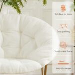 Comfortable Disc Chairs Faux Fur Furniture Bedroom Living Room  Size White - Image 6