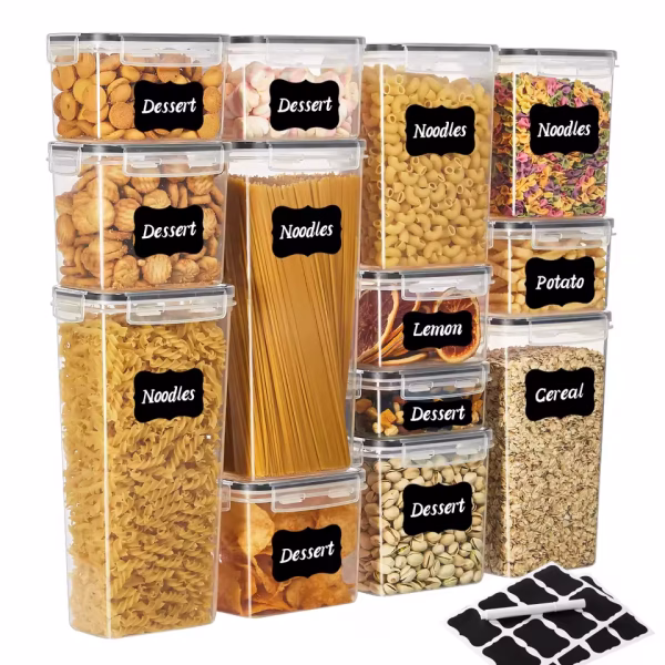 Clear 10-piece food storage container set with sealed lids
