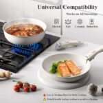 17-Piece Nonstick Cookware Set with Removable Handles, Ivory - Image 5