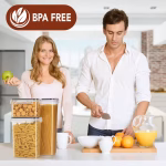 10-Piece Airtight Food Storage Container Set, Clear PP Plastic - Image 2