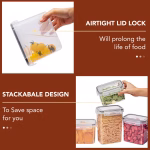 10-Piece Airtight Food Storage Container Set, Clear PP Plastic - Image 4