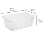 Sterilite 6-Quart Clear Storage Bins with White Lids, 10-Pack - Image 3