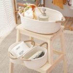 Cotton Rope Storage Basket with Handles, Grey or Beige - Image 5