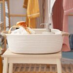 Cotton Rope Storage Basket with Handles, Grey or Beige - Image 4