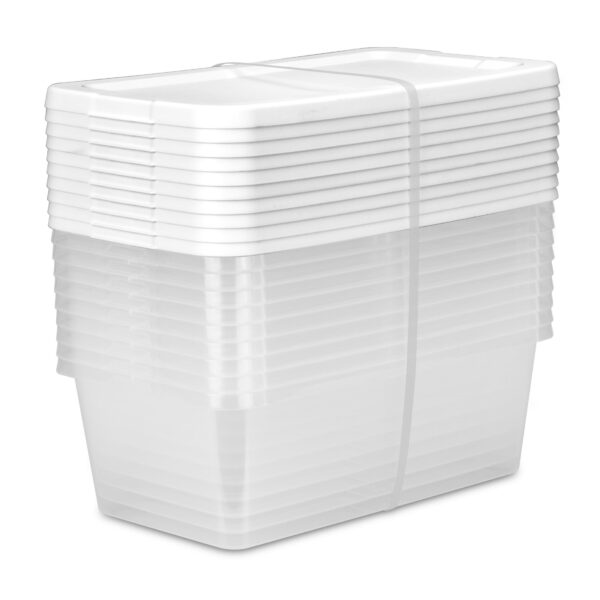 Sterilite 6-Quart Clear Storage Bins with White Lids, 10-Pack